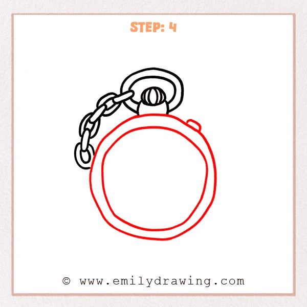 how to draw a pocket watch - Step 4